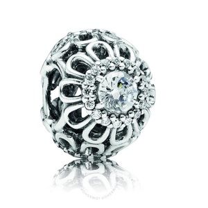 PANDORA
Floral Brilliance Charm Bead with CZ Diamond  791260CZ
925 Silver ALE